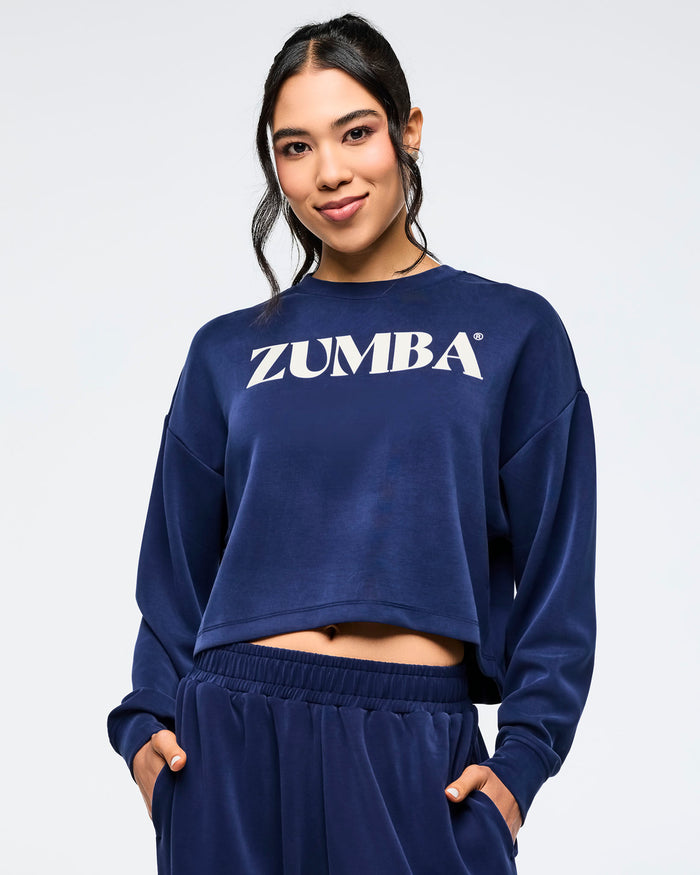 Let's Go Indigo # Apres Zumba Modal Long Sleeve Top