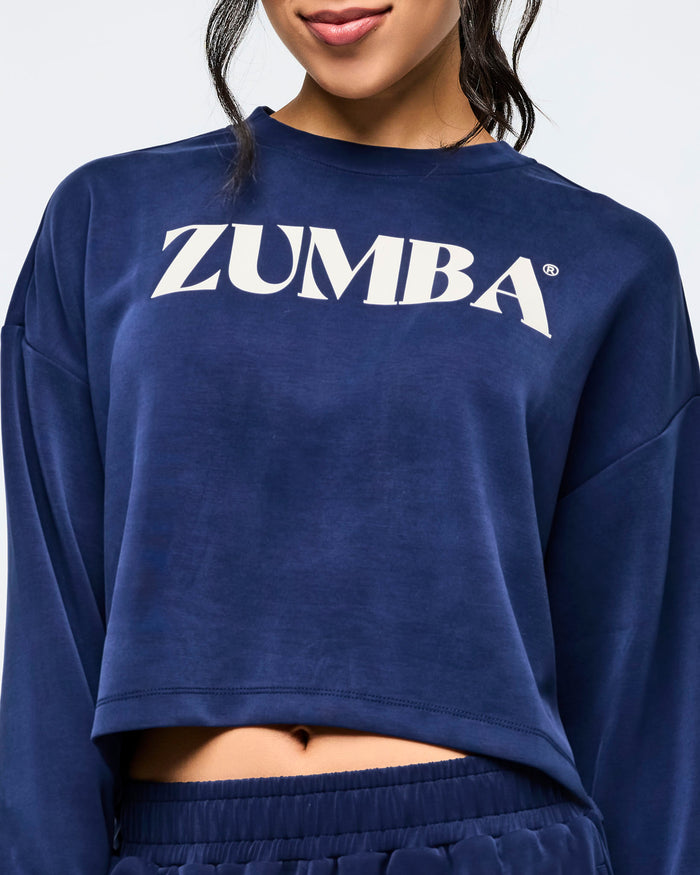 Let's Go Indigo # Apres Zumba Modal Long Sleeve Top