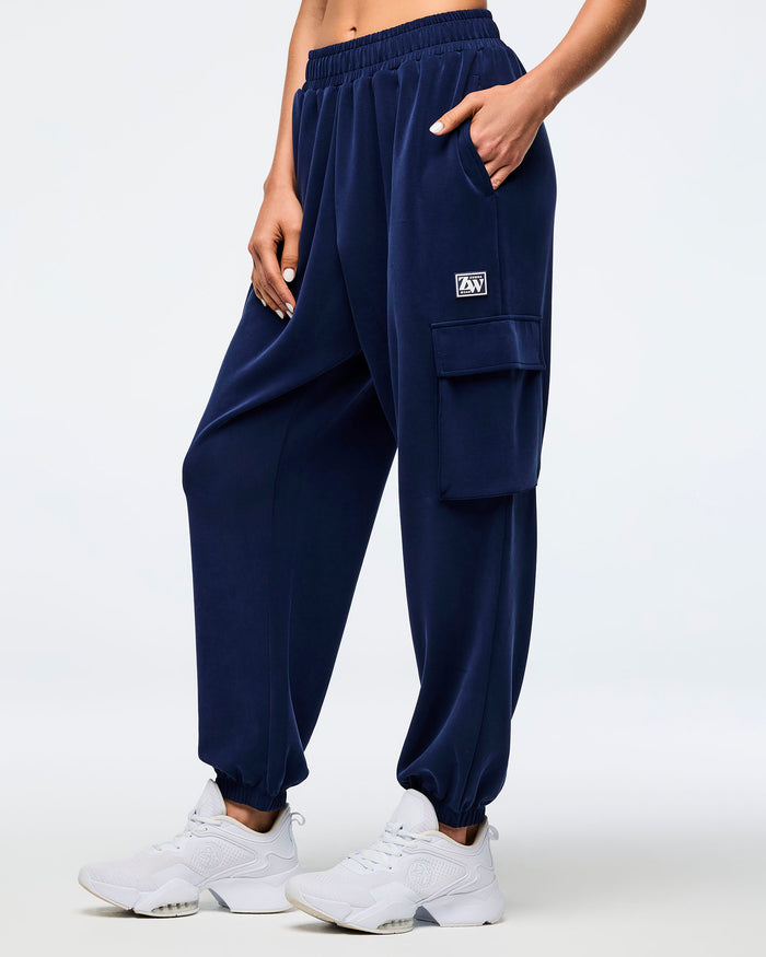 Let's Go Indigo # Apres Zumba Modal Slouch Cargo Pants - Indigo