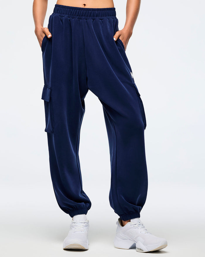 Let's Go Indigo # Apres Zumba Modal Slouch Cargo Pants - Indigo