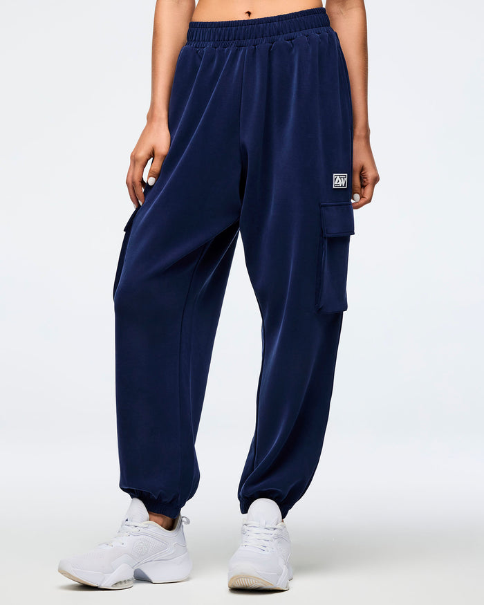 Let's Go Indigo # Apres Zumba Modal Slouch Cargo Pants - Indigo