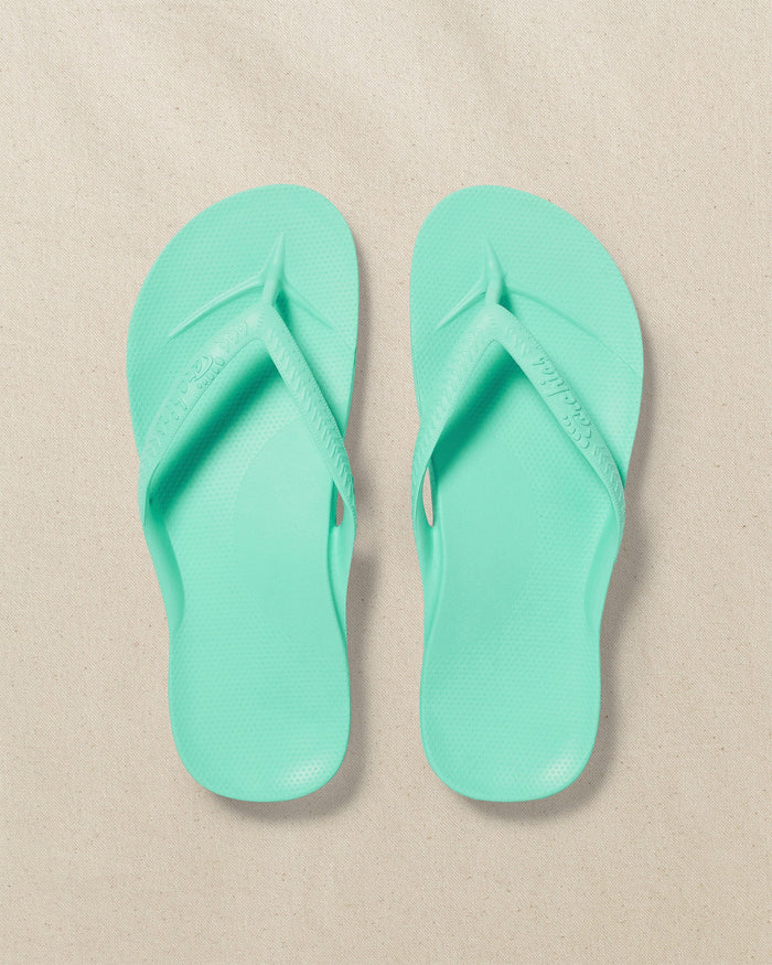 The top view of the Southern Tide Archies Mint Arch Support Flip Flop by Southern Tide - Mint