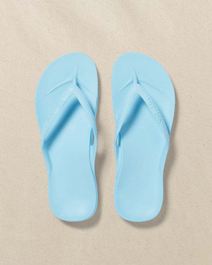 The top view of the Southern Tide Archie's Sky Blue Arch Support Flip Flop by Southern Tide - Sky Blue