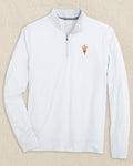 The front view of the Southern Tide Arizona State Sun Devils Cruiser Micro-Stripe Heather Quarter Zip by Southern Tide - Heather Slate Grey
