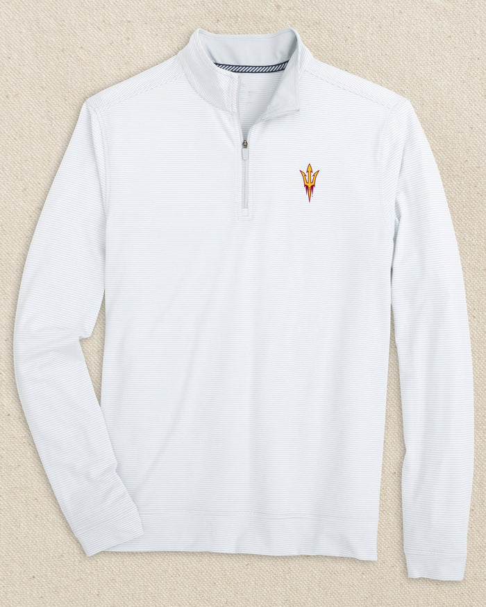 Arizona State Sun Devils Cruiser Micro-Stripe Heather Quarter Zip C_Outerwear Southern Tide
