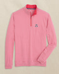 The front view of the Southern Tide Arizona Wildcats Cruiser Micro-Stripe Heather Quarter Zip by Southern Tide - Heather Varsity Red