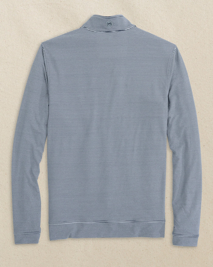 The back view of the Southern Tide Arizona Wildcats Cruiser Micro-Stripe Heather Quarter Zip by Southern Tide - Heather Navy