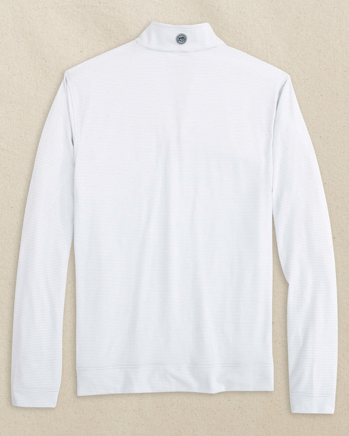 The back view of the Southern Tide Arizona Wildcats Cruiser Micro-Stripe Heather Quarter Zip by Southern Tide - Heather Slate Grey
