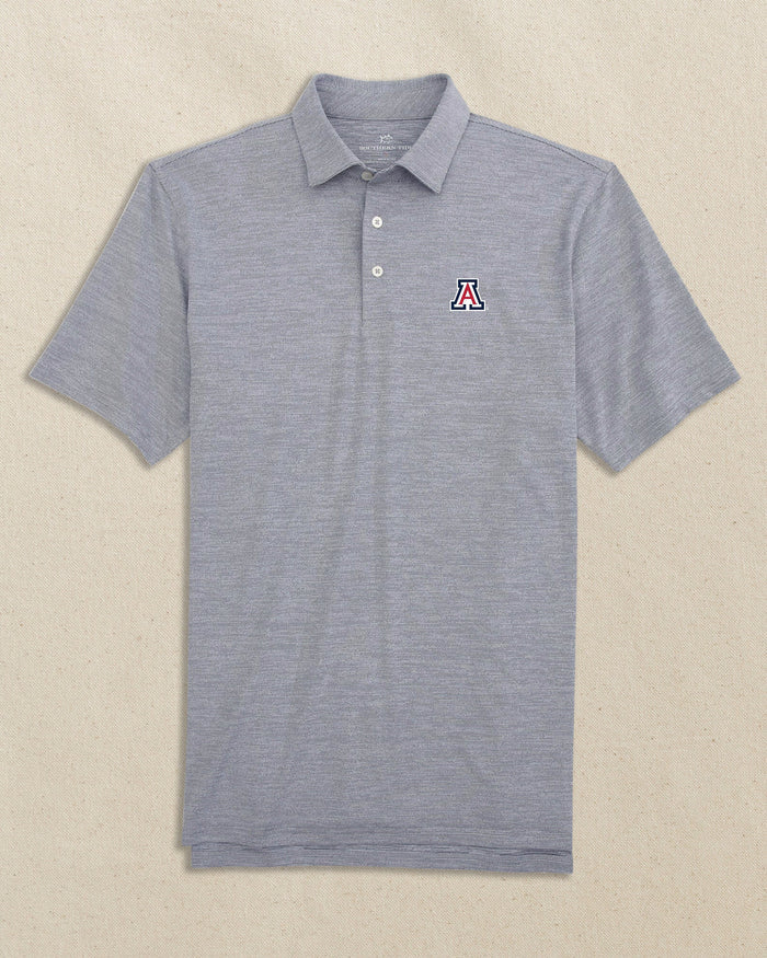 The front view of the Southern Tide Arizona Wildcats Driver Spacedye Polo by Southern Tide - Navy