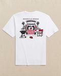 The back view of the Southern Tide Arkansas Razorbacks Stadium View Short Sleeve T-Shirt by Southern Tide - Classic White