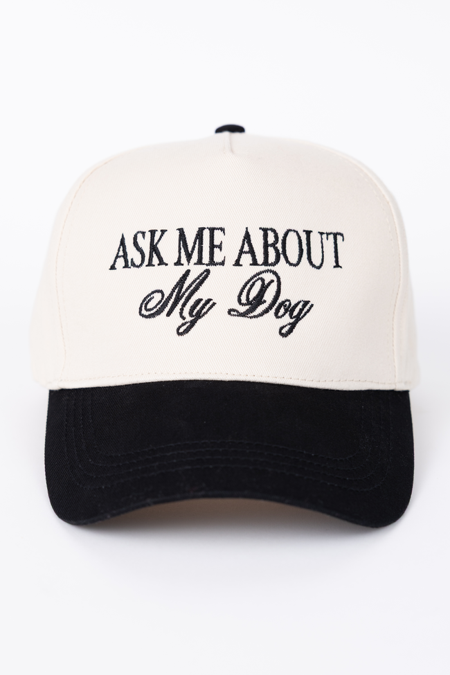 Ask Me About My Dog Black Trucker Hat FINAL SALE