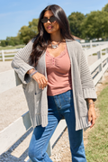At Ease Grey Oversized Cardigan Sweater
