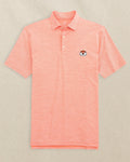 The front view of the Southern Tide Auburn Tiger Head Spacedye Polo by Southern Tide - Endzone Orange