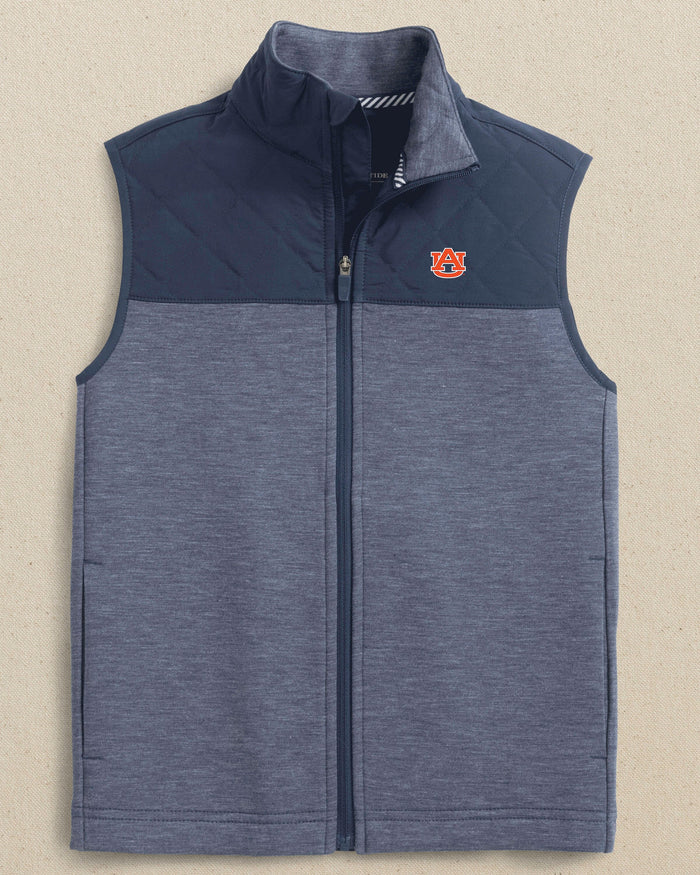 Auburn Tigers Boys Waterfront Quilted Vest C_Outerwear Southern Tide