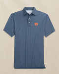 The front view of the Southern Tide Auburn Tigers Driver Dunes Edge Plaid Polo by Southern Tide - Navy