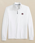 The front view of the Southern Tide Auburn Tigers Schooner Quarter Zip by Southern Tide - Classic White