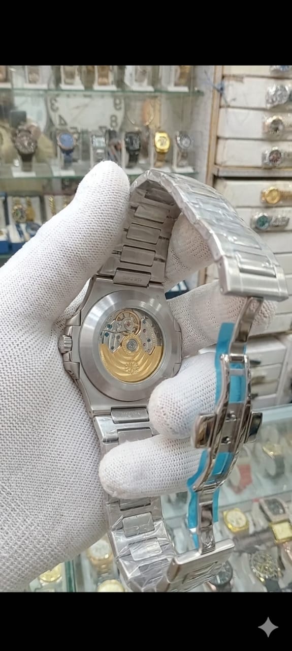 Automatic Skeleton Watch Date Style Watch – Elegant Diamond Markers & Stainless Steel Band