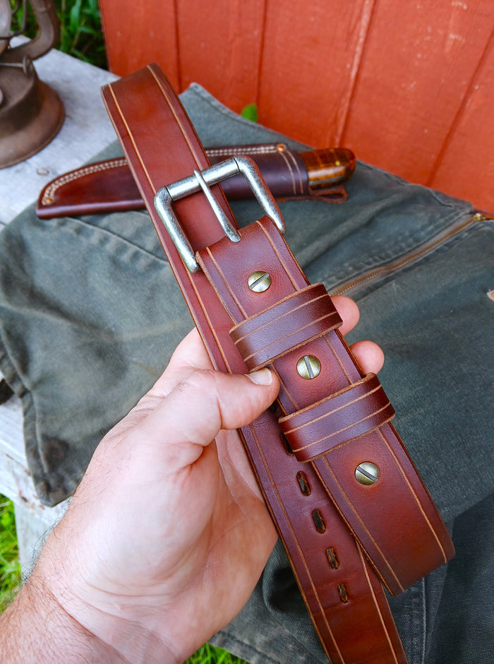 *****Available To Purchase Now****PLAIN FACE**** Full Grain Leather Belts Made In Vermont