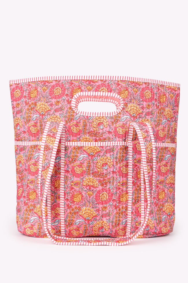 Avery Pink Floral Quilted Tote FINAL SALE