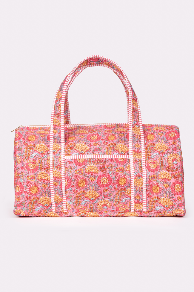 Avery Pink Floral Quilted Weekender FINAL SALE