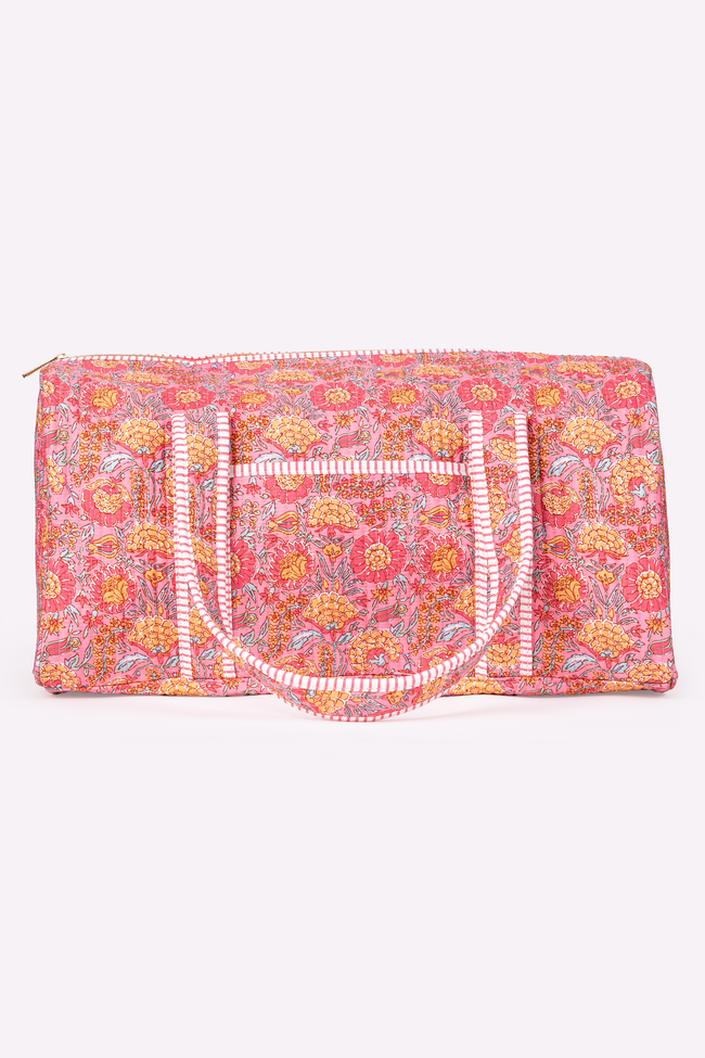 Avery Pink Floral Quilted Weekender FINAL SALE