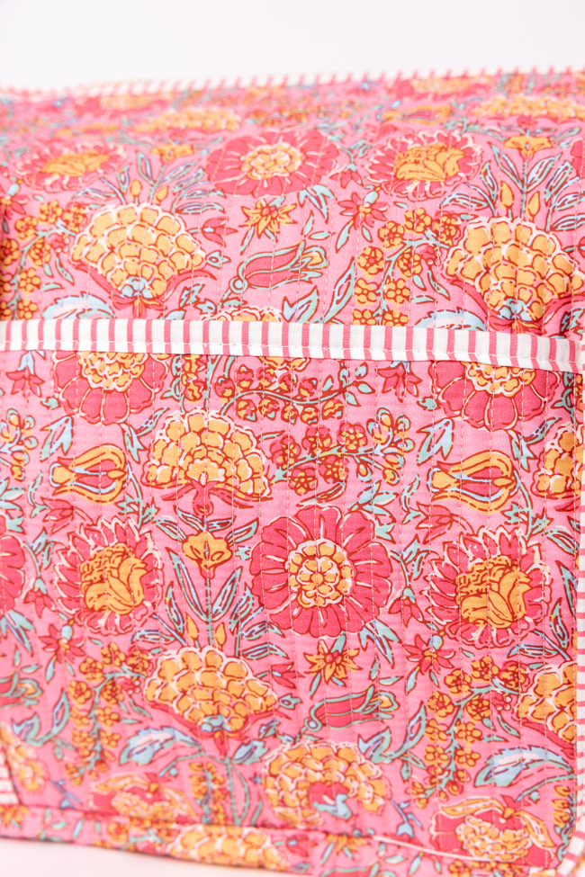 Avery Pink Floral Quilted Weekender FINAL SALE