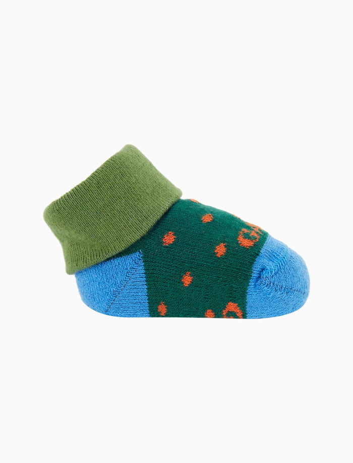 Babbucce bambino cotone verde fantasia pois - Gallo 1927 - Official Online Shop