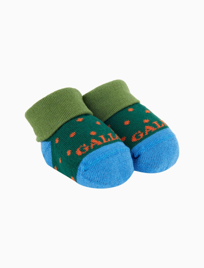Babbucce bambino cotone verde fantasia pois - Gallo 1927 - Official Online Shop