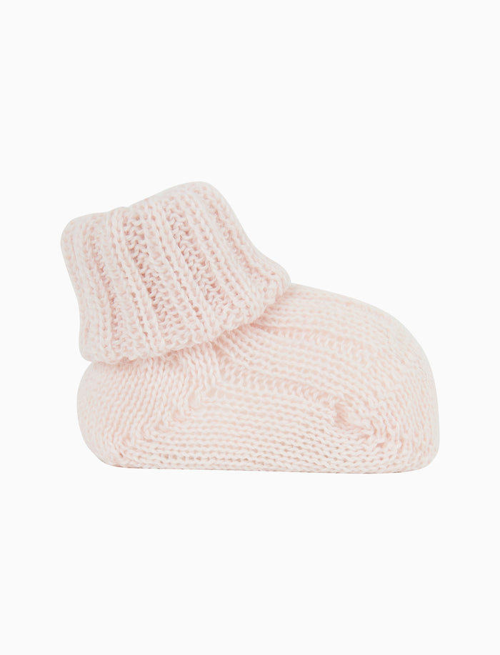 Babbucce bambino lana rosa tinta unita a coste - Gallo 1927 - Official Online Shop
