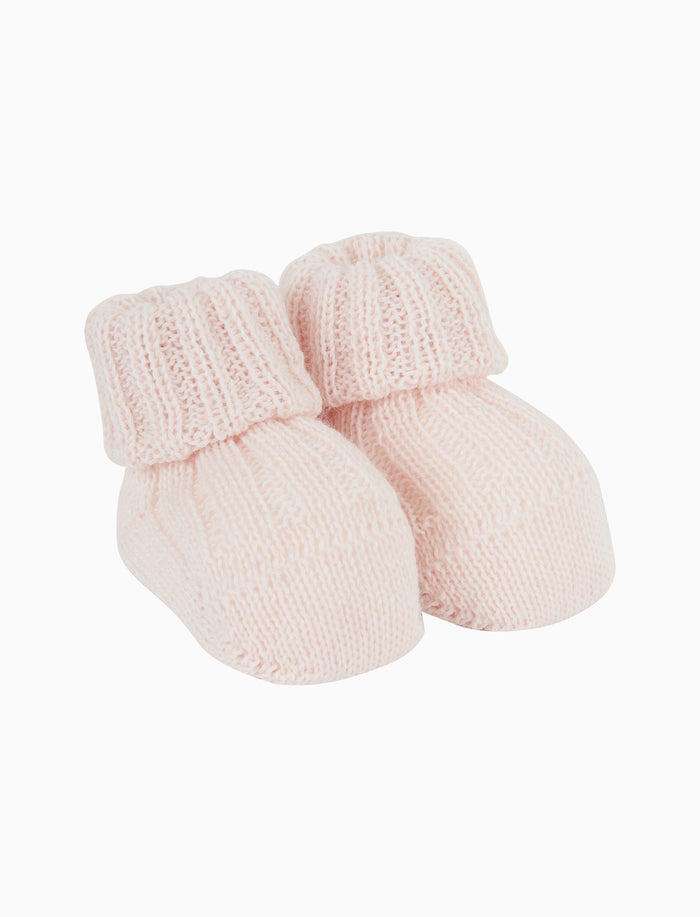 Babbucce bambino lana rosa tinta unita a coste - Gallo 1927 - Official Online Shop