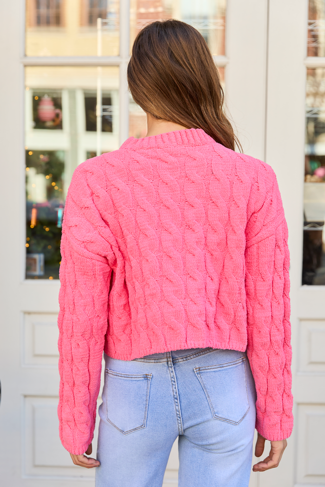Bailey Coral Cable Cropped Sweater FINAL SALE