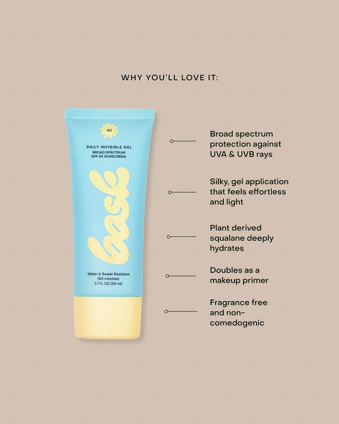 The front detail view of the Southern Tide Bask Daily Invisible Gel SPF 40 Sunscreen by Southern Tide - Boat Blue