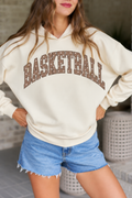 Basketball Polka Dot Cream Graphic Hoodie