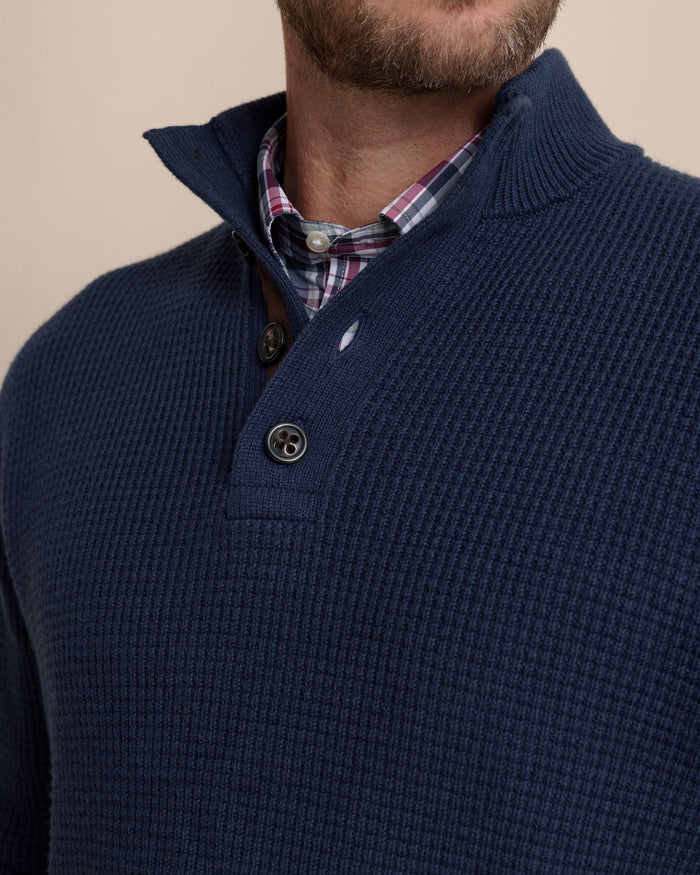 Bass Creek Heather Quarter Button Sweater