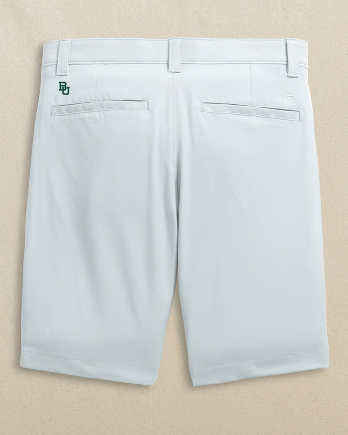 The back view of the Southern Tide Baylor Bears Birdie 8" Coastal Breeze® Performance Short by Southern Tide - Seagull Grey