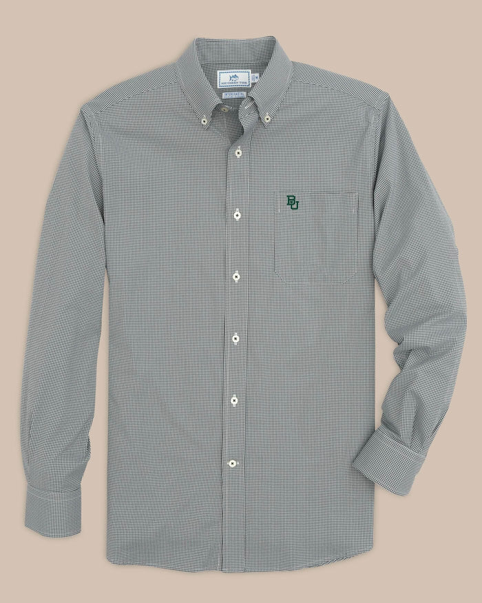 The front view of the Southern Tide Baylor Gingham Button Down Shirt by Southern Tide - Black