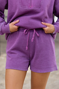 Be Right Back Purple Acid Wash Shorts
