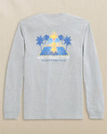 The back view of the Southern Tide Beach Bonefire Heather Long Sleeve T-Shirt by Southern Tide - Heather Grey
