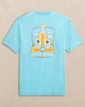 The back view of the Southern Tide Beach Cheers Short Sleeve T-Shirt by Southern Tide - Tropical Breeze Blue