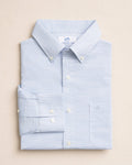 The front view of the Southern Tide Beachcomber Stripe Sport Shirt by Southern Tide - Light Blue