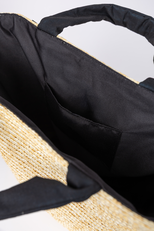 Beckett Black Bow Straw Tote FINAL SALE