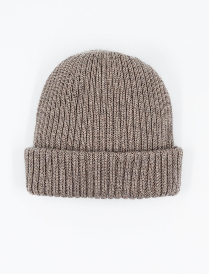 Berretto unisex lana, seta e cashmere glacé tinta unita a coste - Gallo 1927 - Official Online Shop