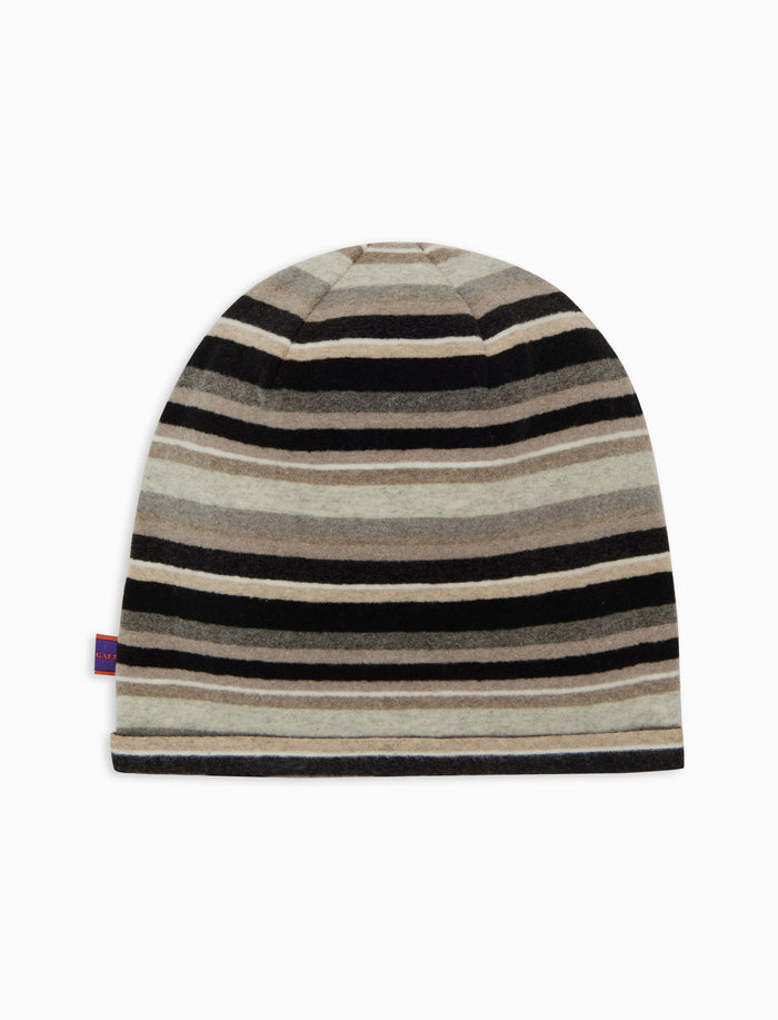 Berretto unisex pile nero righe multicolor - Gallo 1927 - Official Online Shop