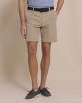 The front view of the Southern Tide Birdie 8" Coastal Breeze® Performance Short by Southern Tide - Sandstone Khaki