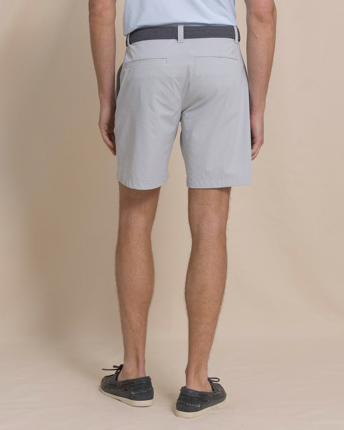 The back view of the Southern Tide Birdie 8" Coastal Breeze® Performance Short by Southern Tide - Seagull Grey
