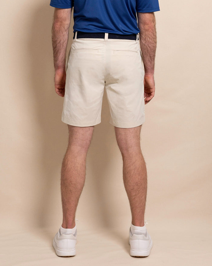 The back view of the Southern Tide Birdie 8" Coastal Breeze® Performance Short by Southern Tide - Stone