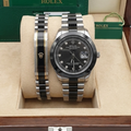 Black Chain black dial watch with Silver Black Bristle | Date style watch | luxury men's watch