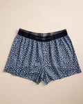 The front view of the Southern Tide Blossom Bliss Performance Boxer by Southern Tide - Light Indigo