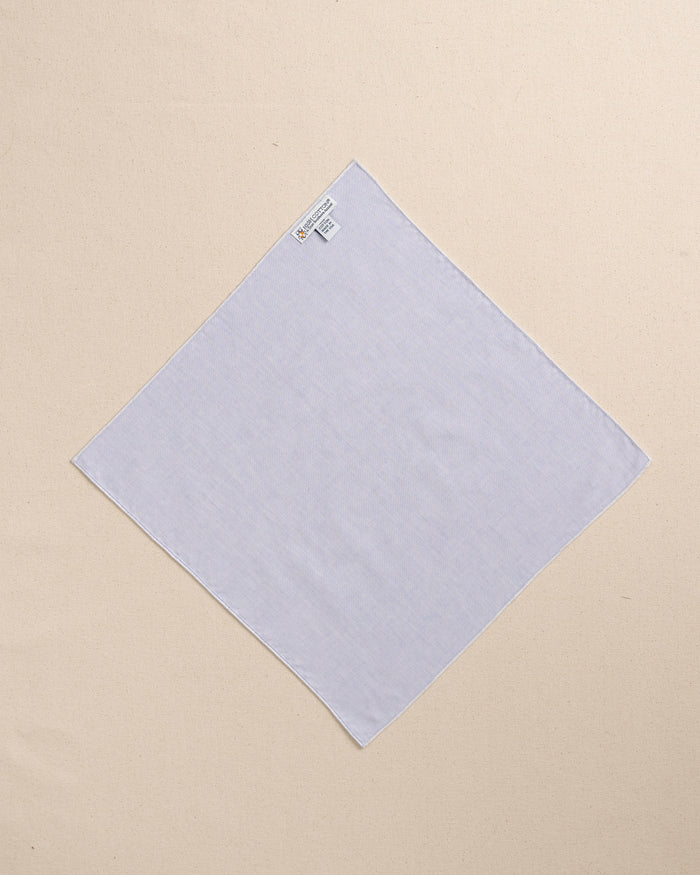 The back view of the High Cotton Blue Chambray Pocket Square at Southern Tide - Blue