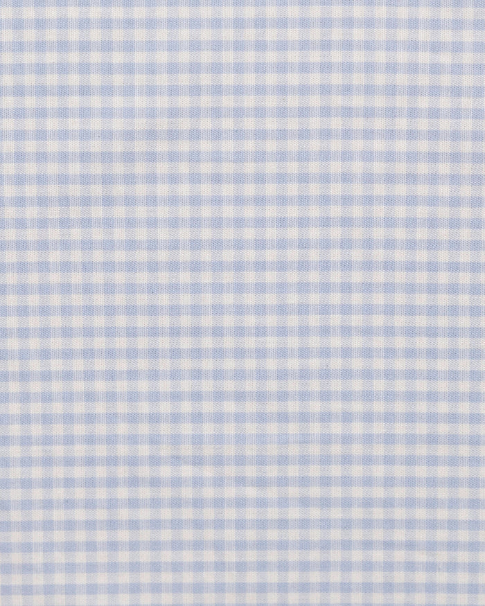 The detail pattern view of the High Cotton Blue Gingham Pocket Square at Southern Tide - Blue